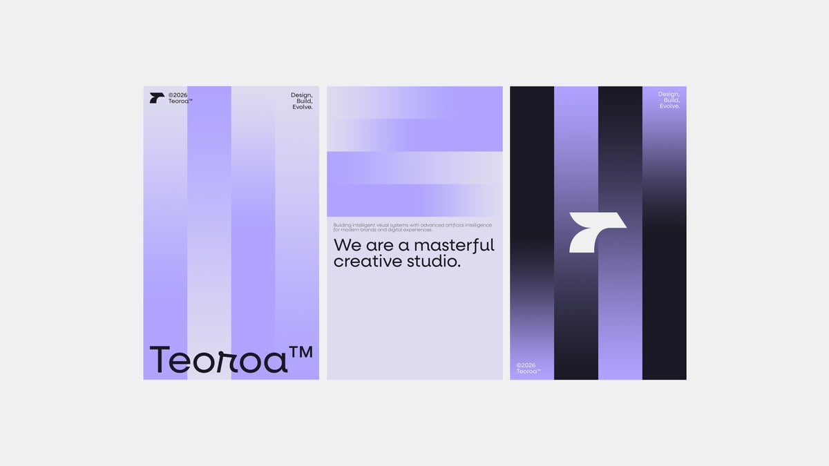 Ready-to-edit modern brand poster triptych mockup image prompt.
