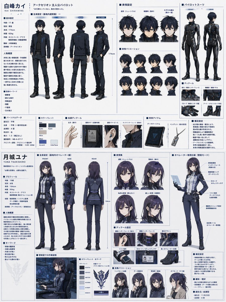 Ready-to-edit dual character reference sheet image prompt.