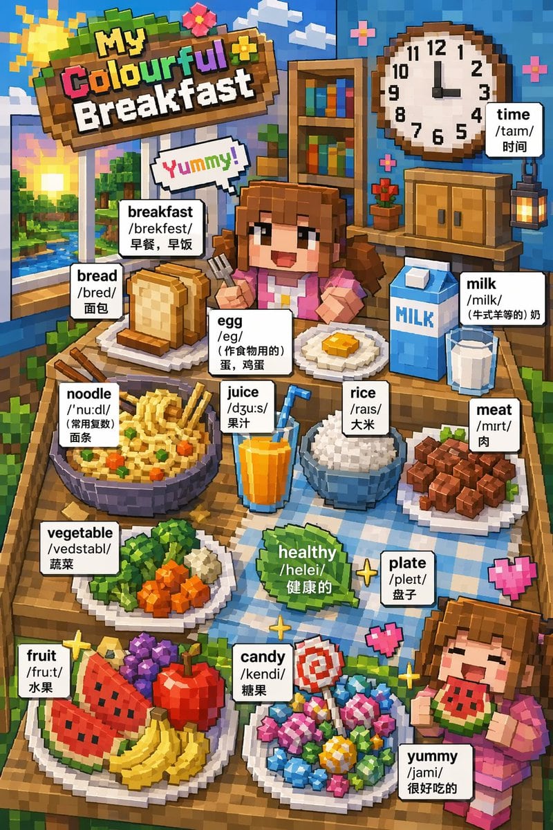 Ready-to-edit educational vocabulary poster image prompt.