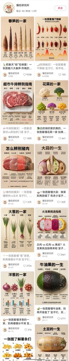 一款专为小红书风格设计的详细科学信息图提示词，通过时间切片可视化展示食物从成熟到腐烂的过程。