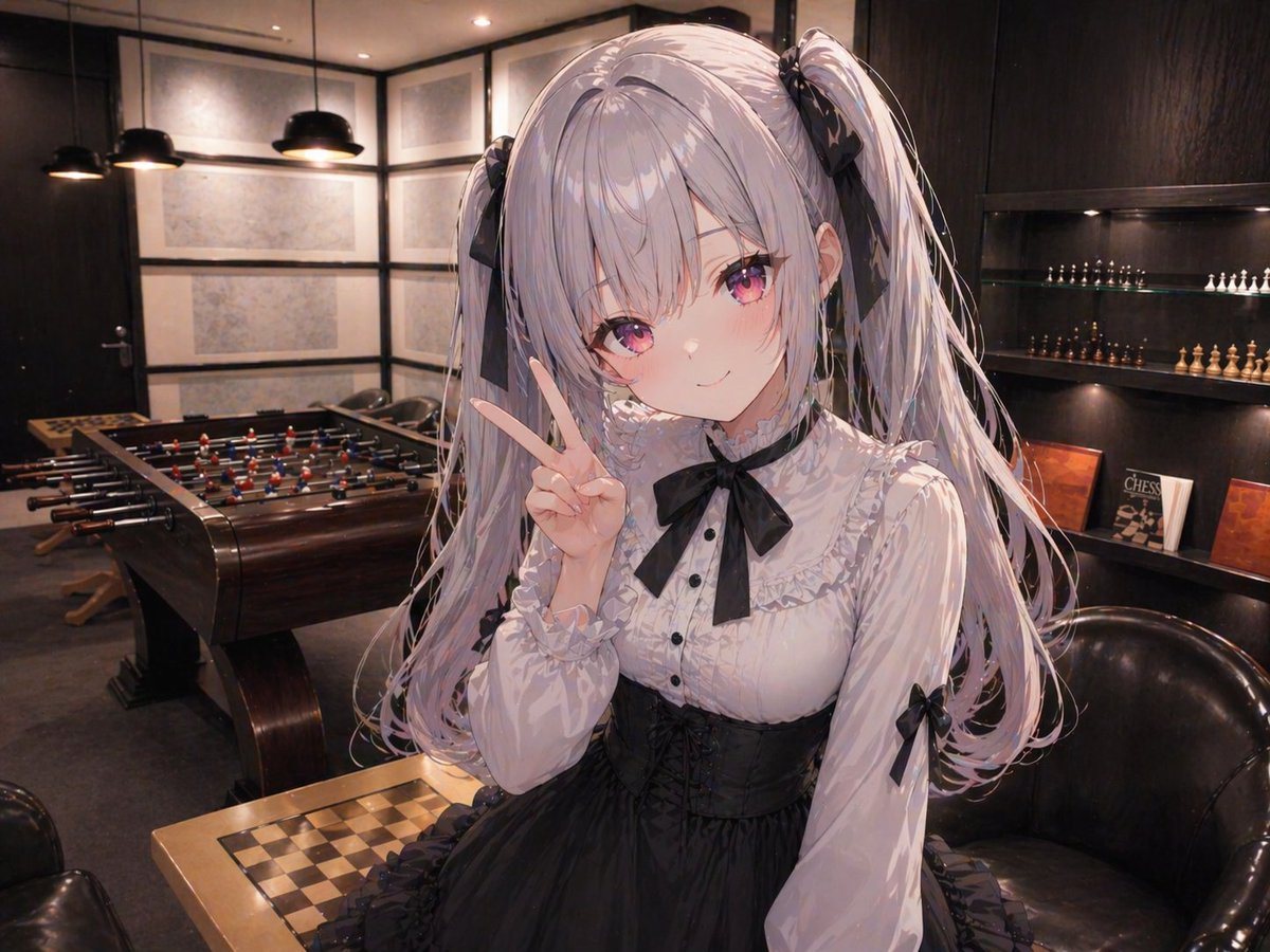 Using the provided reference image as the exact background base, keep the same upscale modern lounge/game-room interior, preserving the room layout, perspective, lighting mood, foosball t...
