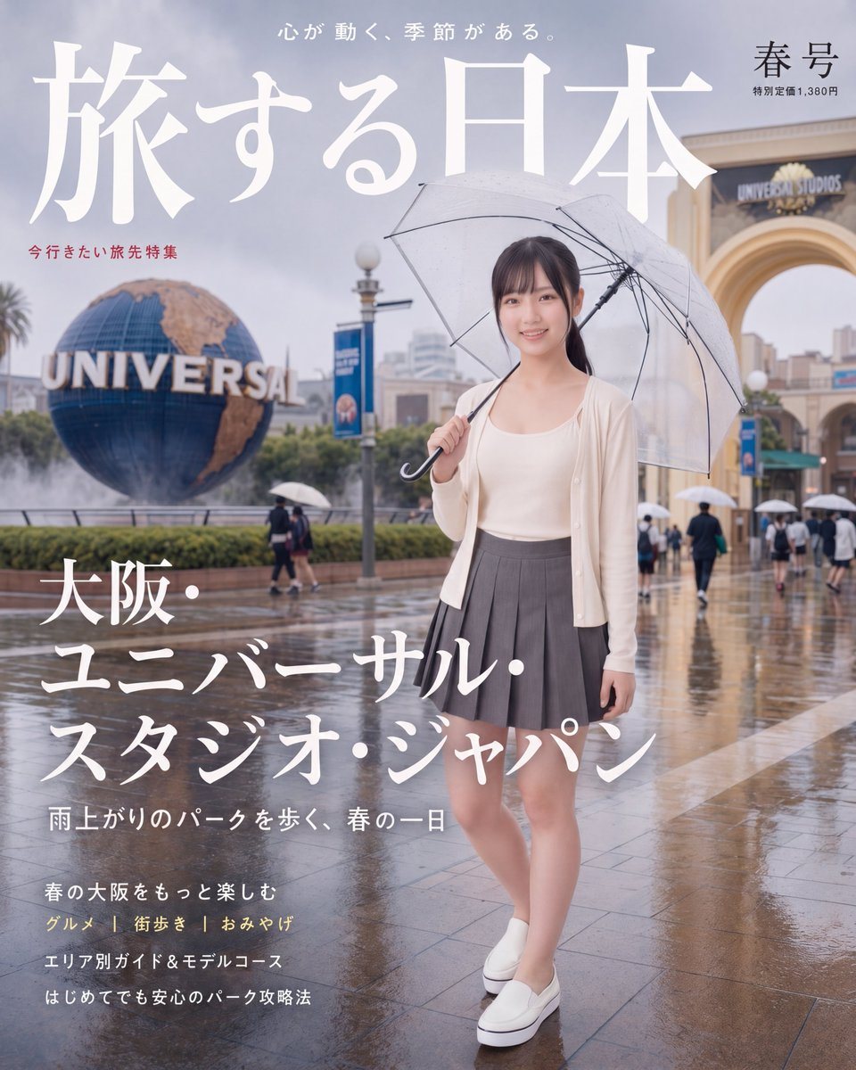 一个用于在特定坐标生成写实日本风格摄影作品的提示词，将角色融入当地天气与氛围的场景中。