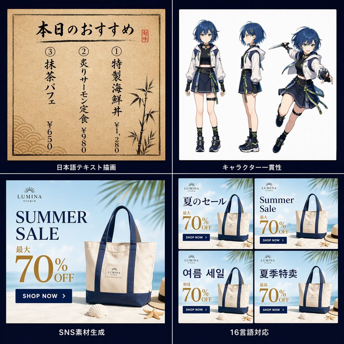Ready-to-edit AI capability comparison poster collage image prompt.
