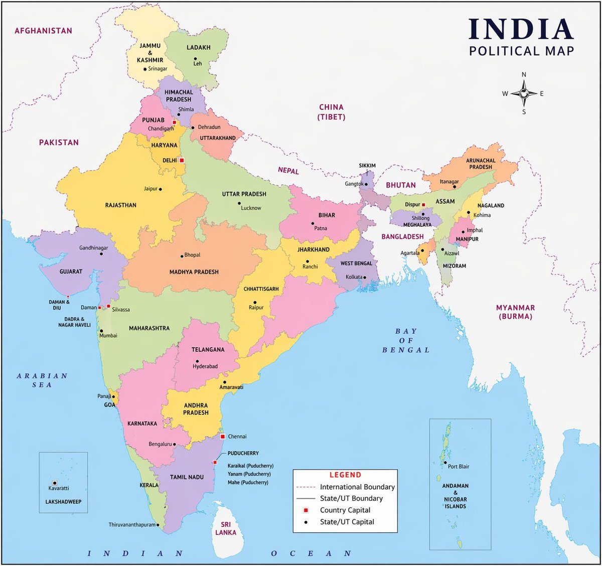 an image on a indian political map