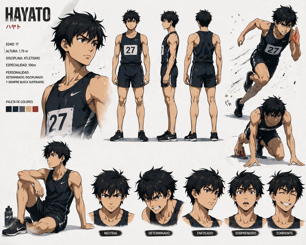 "{\n \"type\": \"anime character reference sheet\",\n \"subject\": {\n \"name\": \"\",\n \"age\": 17,\n \"height\": \"1.75 m\",\n \"discipline\": \"athletics\",\n \"specialty\": \"100m sp...