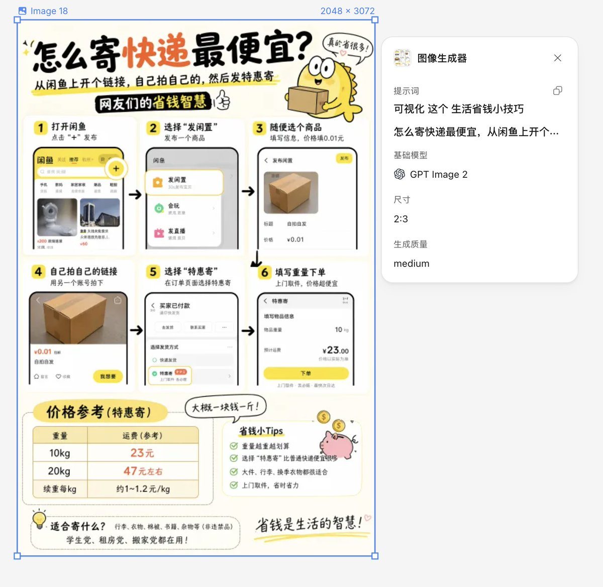 一个将省钱小妙招转化为简洁信息图格式的提示词，特别参考了电商界面设计。