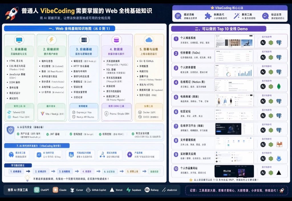 一个用于可视化全栈开发概念和项目演示的单句提示词。