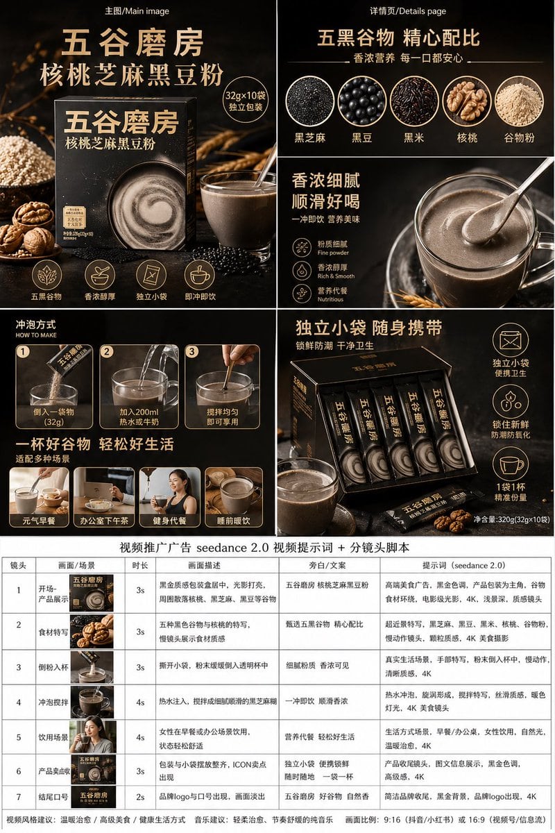 Ready-to-edit Chinese e-commerce product marketing board image prompt.