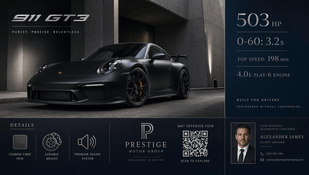 Ready-to-edit luxury automotive advertisement poster image prompt.