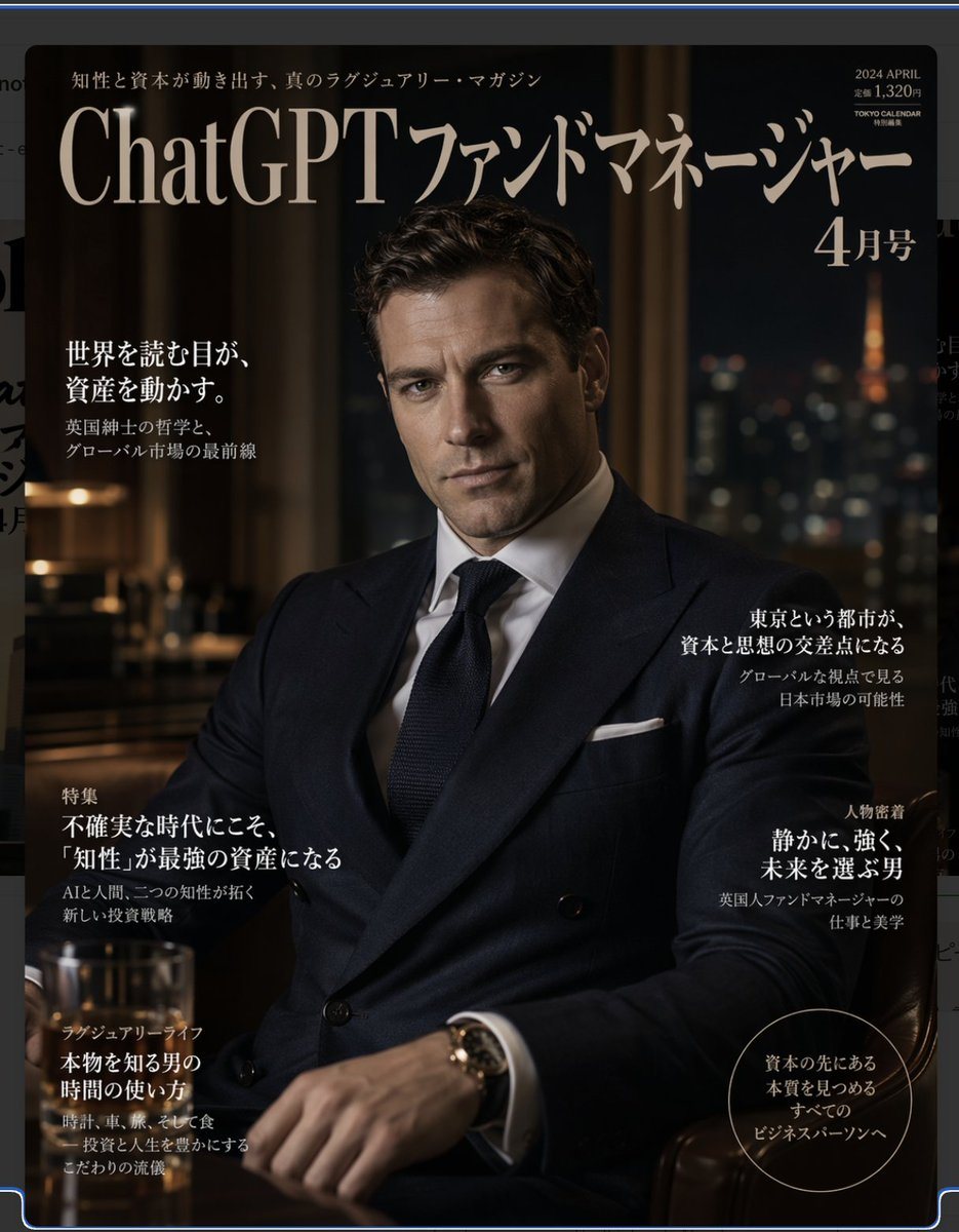 一个使用 GPT-Image-2 为基金经理角色生成奢华杂志封面的简洁提示词。