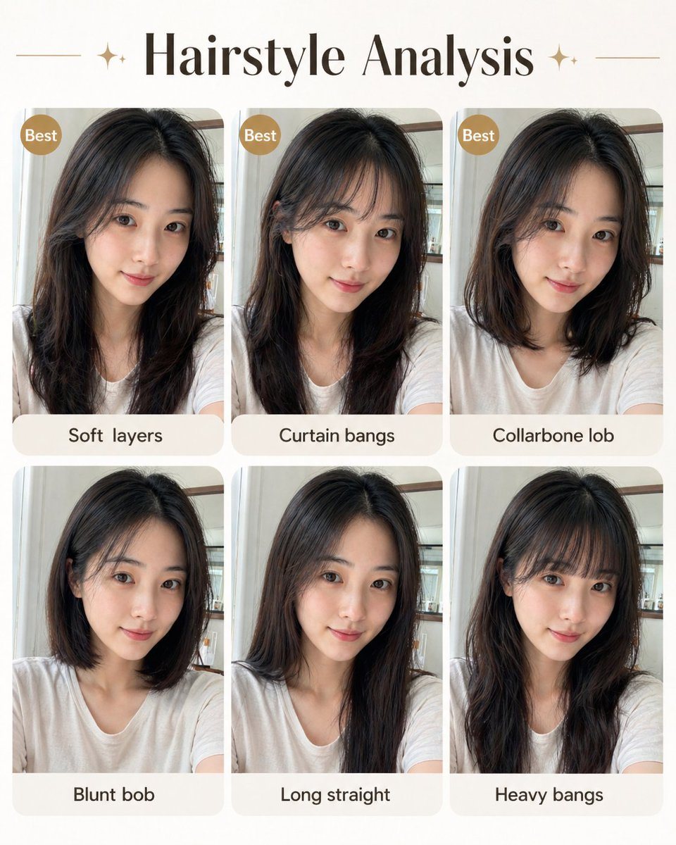 用于创建个人造型（如发型或时尚配饰）视觉对比图的模板。