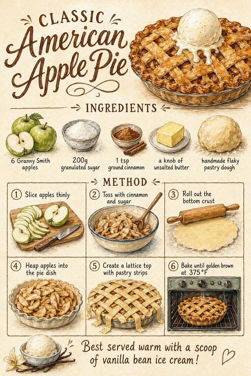 Ready-to-edit vintage illustrated recipe poster image prompt.