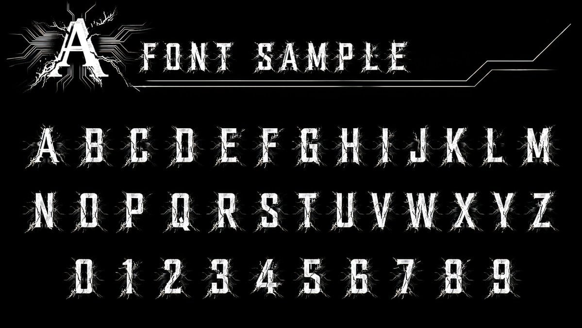 A prompt to generate a font specimen image featuring letters and numbers based on an existing design.