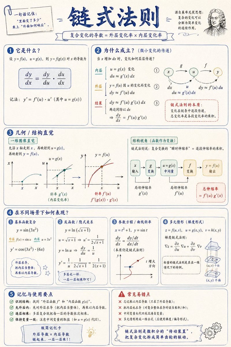 一个用于生成学术且美观的数学可视化信息图的提示词模板,通过手绘风格图示来解释复杂的数学概念。