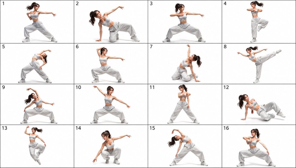 Ready-to-edit pose reference sheet image prompt.