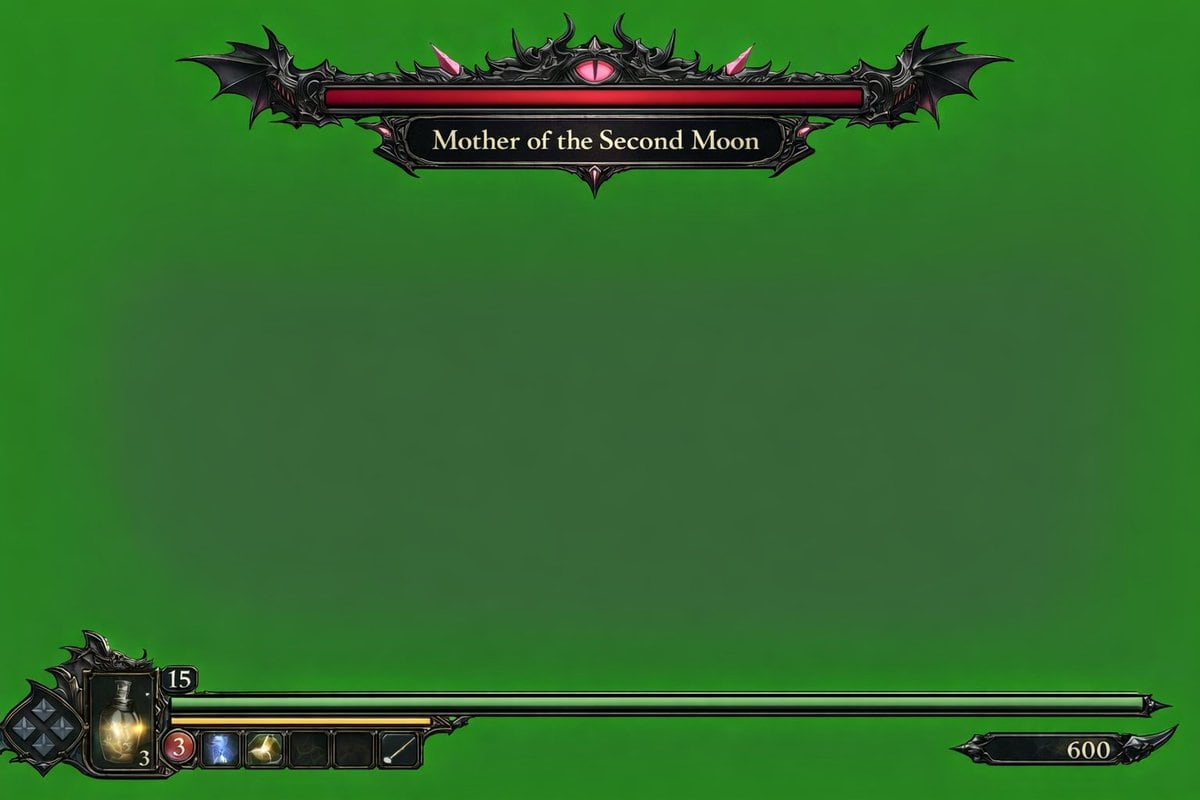 Ready-to-edit video game HUD overlay image prompt.