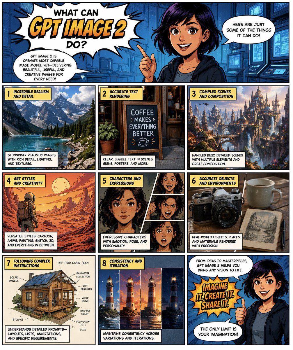 Ready-to-edit comic book page promotional infographic image prompt.