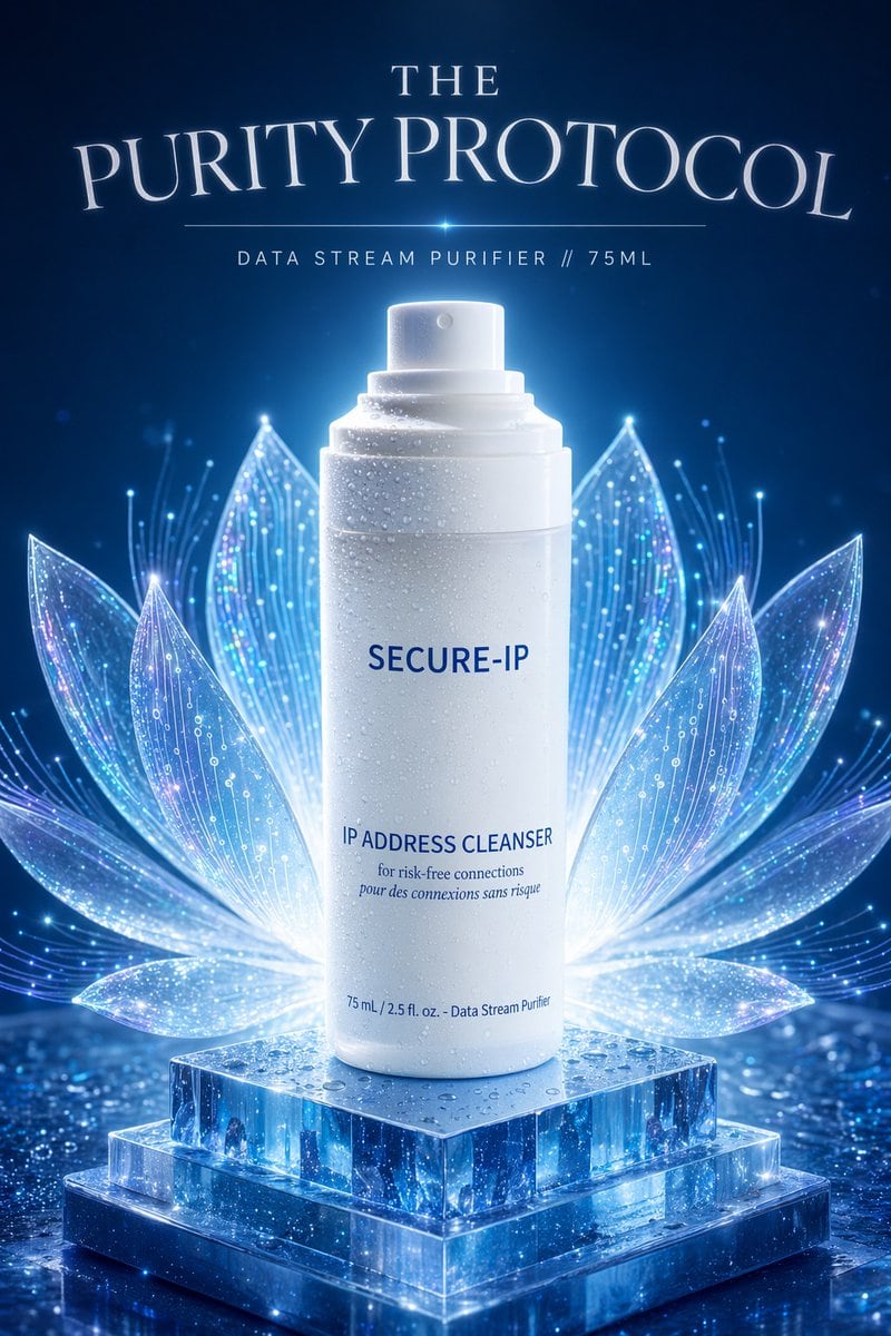 此提示词可生成一张高端科幻美妆风格的广告海报，适用于网络主题喷雾瓶产品，是品牌样机、营销视觉图或概念广告的理想选择。