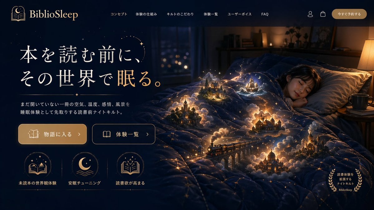 Generates a highly detailed website landing page mockup featuring a surreal hero image and structured UI elements.