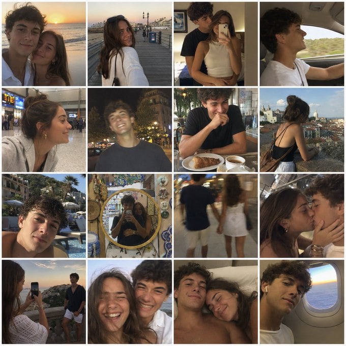 A prompt designed to mimic amateur iPhone photography, creating a 4x4 grid of nostalgic vacation snapshots with realistic lens shake and candid compositions.