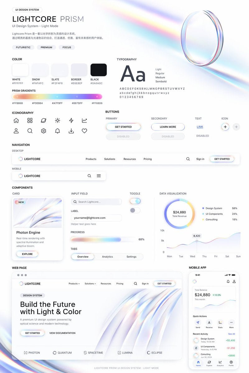 Ready-to-edit UI Design System presentation board image prompt.