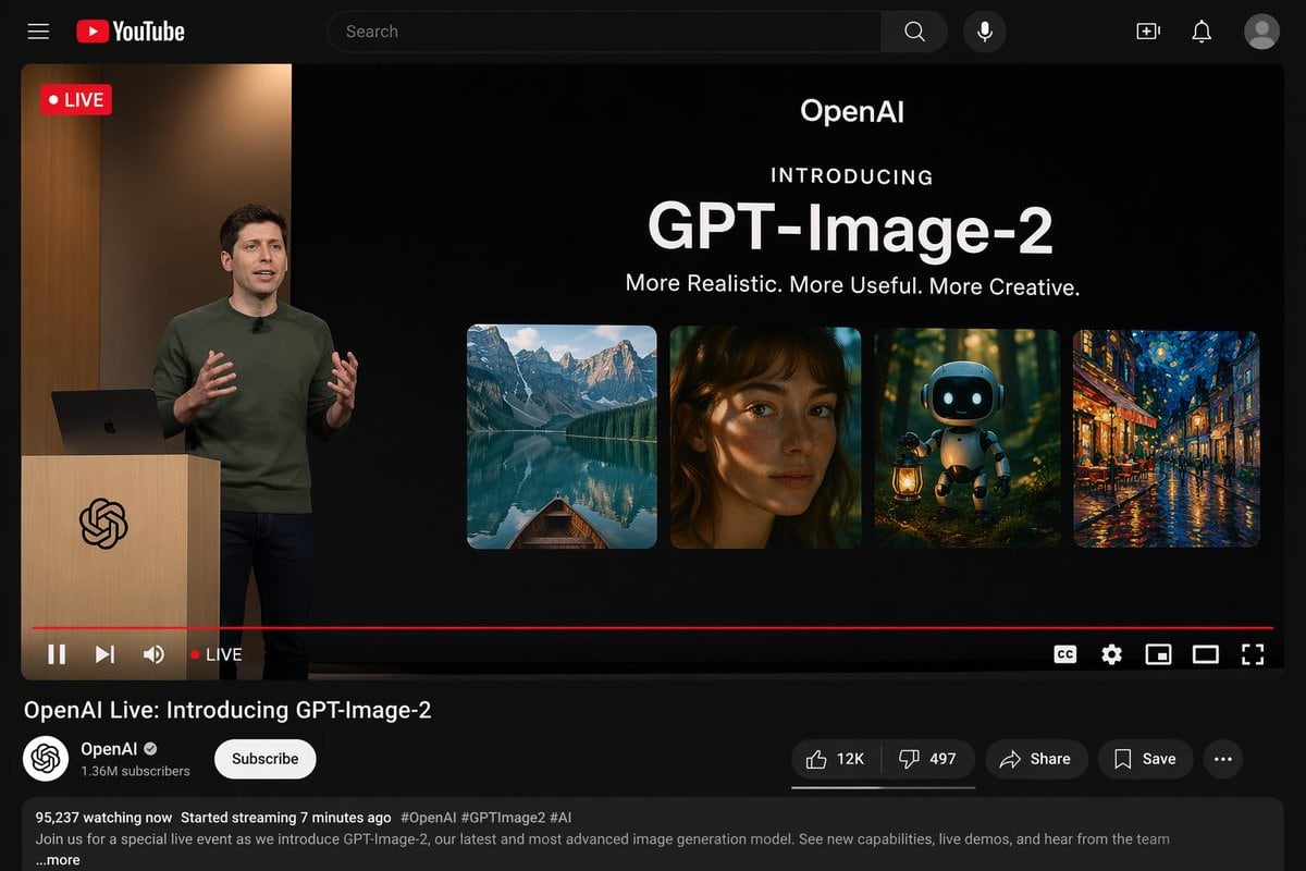 Ready-to-edit YouTube desktop dark mode UI mockup image prompt.