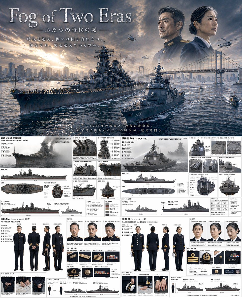 Ready-to-edit combined cinematic poster and technical reference sheet image prompt.