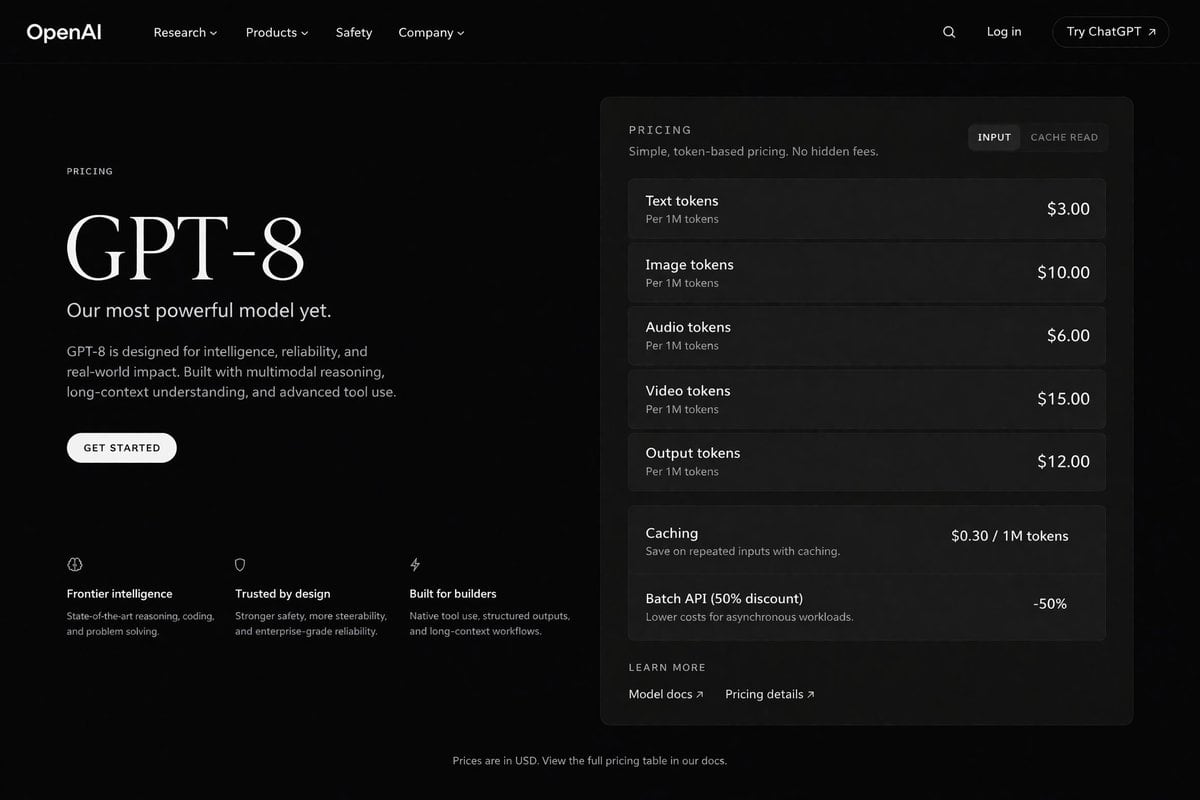 Ready-to-edit dark mode web page UI mockup image prompt.