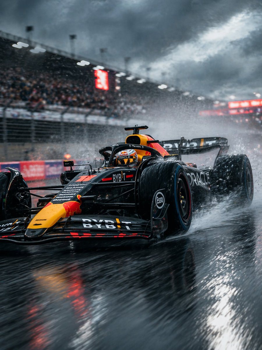 此提示词可生成一张电影级、超写实的 F1 风格赛车照片，非常适合用于体育海报、编辑视觉素材及极具张力的赛车内容。