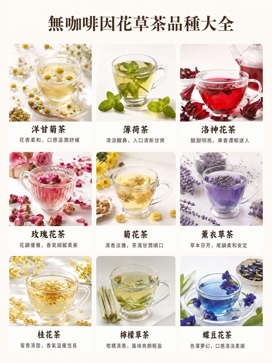 Ready-to-edit herbal tea variety infographic poster image prompt.
