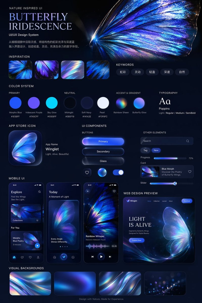 Ready-to-edit UI/UX Design System presentation board image prompt.