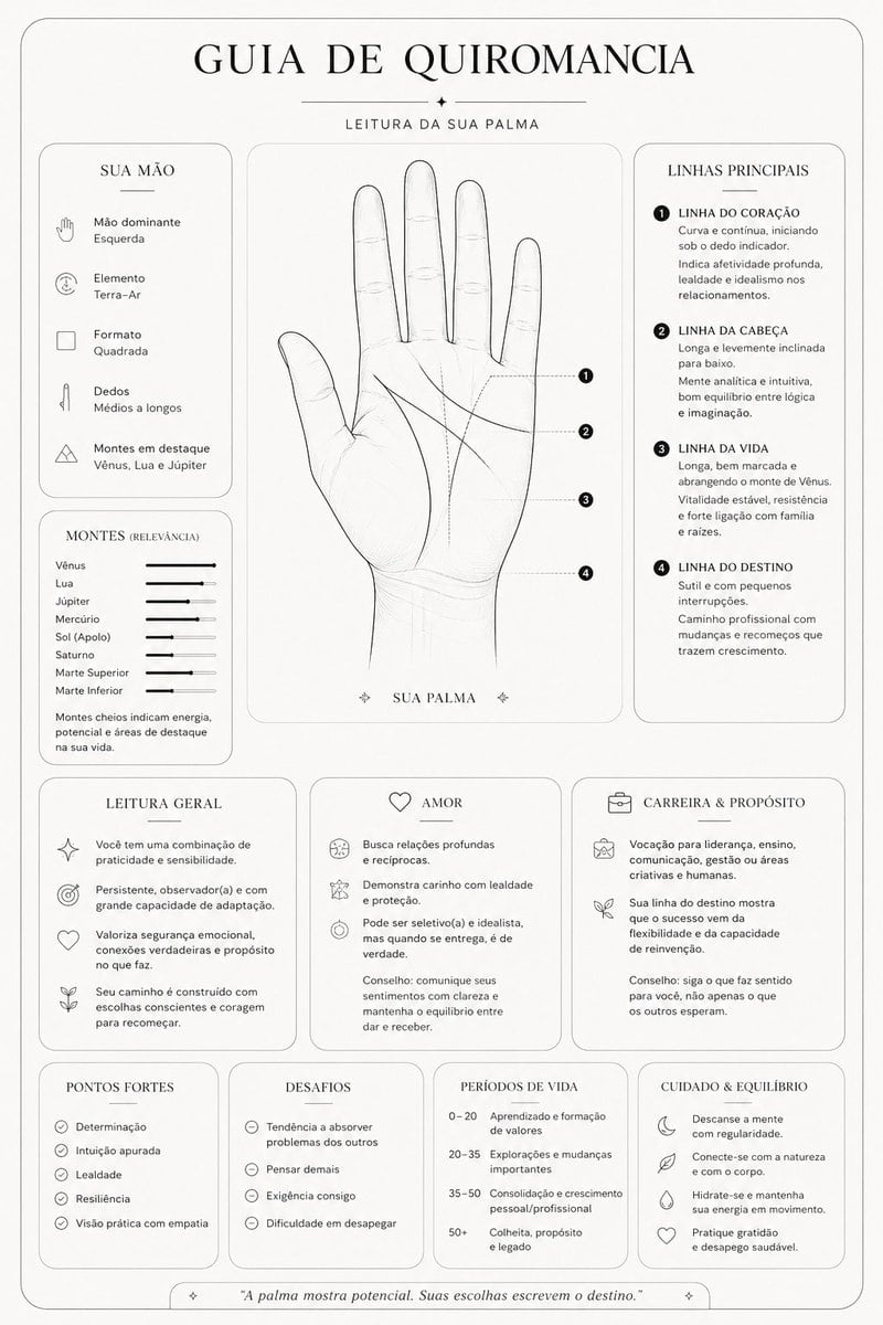 A prompt designed to analyze a photo of a palm and generate a sophisticated, minimalist guide with clean black and white lines.