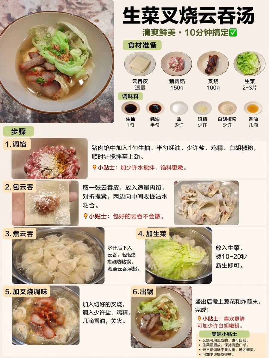 精选四个提示词案例，涵盖美食流程图、旅行规划、教材封面及 AI 产品落地页。