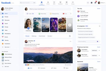 生成一个 Facebook 平台在 2030 年可能呈现的模拟界面。
