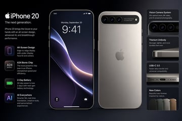 一个用于可视化未来 iPhone 机型设计的概念提示词。