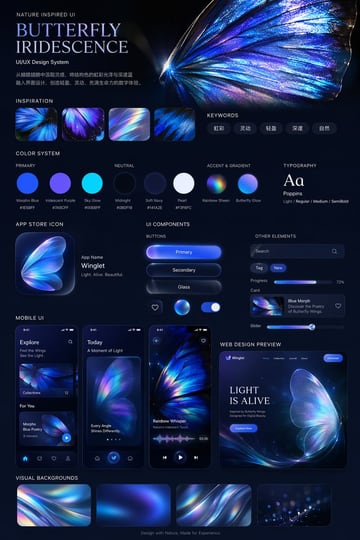 Ready-to-edit UI/UX Design System presentation board image prompt.