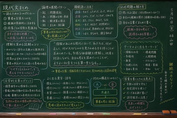 Ready-to-edit photorealistic chalkboard with handwritten educational notes image prompt.