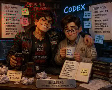 生成一张高度精细的 3D 插画，通过自定义文本、道具和环境叙事，对比两种截然不同的性格类型。