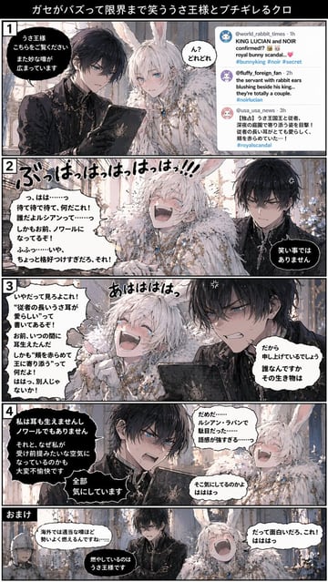 生成一个竖版 5 格动漫风格的漫画，描绘两个角色对社交媒体热门帖子的反应。